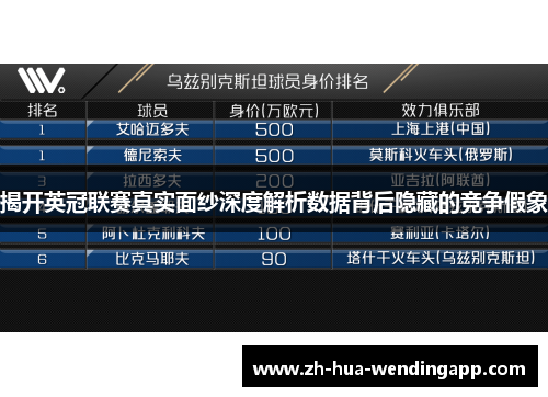 揭开英冠联赛真实面纱深度解析数据背后隐藏的竞争假象